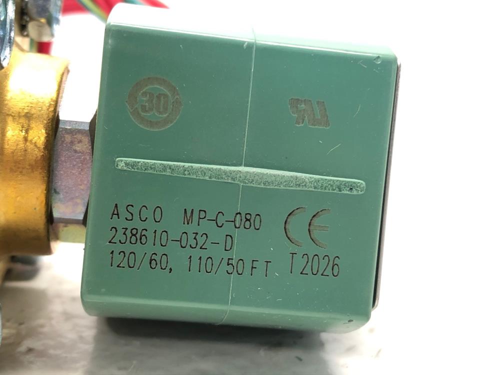 ASCO 1/2" NPT 2-Way Brass Solenoid Valve, 150 PSI, 8210G094
